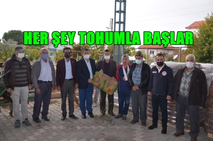 DEMİRCİ'DE 95 ÇİFTÇİYE 20 TON BUĞDAY