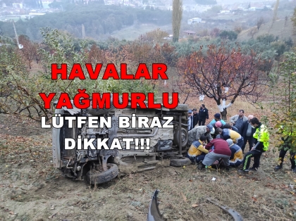 UÇURUMA YUVARLANDI, 1 YARALI