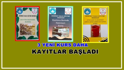3 YENİ KURS AÇILIYOR, KAYITLAR BAŞLADI