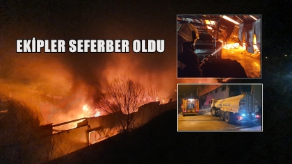 DEMİRCİ’DE HALI FABRİKASINDA BÜYÜK YANGIN