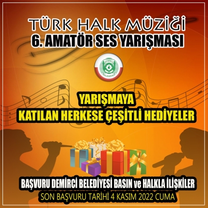TÜRK HALK MÜZİĞİ 6. AMATÖR SES YARIŞMASI BAŞVURULARI BAŞLADI