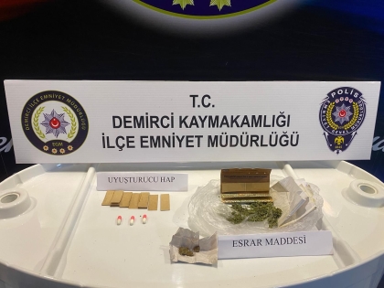 DEMİRCİ EMNİYETİNDEN UYUŞTURUCU OPERASYONU 1 KİŞİ TUTUKLANDI.