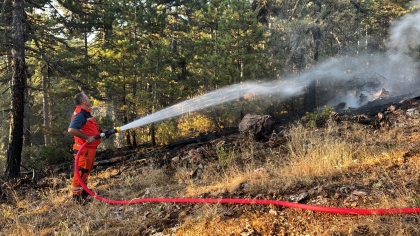  DEMİRCİ'DE ORMAN YANGININA HIZLI MÜDAHALE
