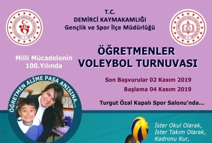 ALİME PAŞA ÖĞRETMENLER VOLEYBOL TURNUVASI BAŞLIYOR