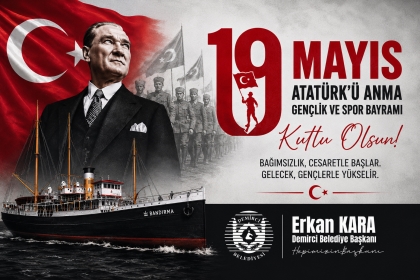 BAŞKANIMIZ ERKAN KARA, 19 MAYIS ATATÜRK’Ü ANMA GENÇLİK VE SPOR BAYRAMI KUTLU OLSUN.