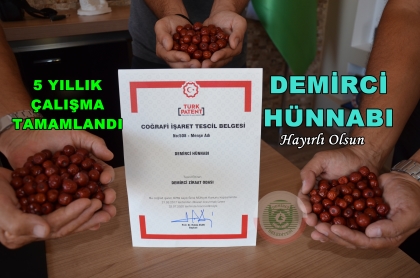 DEMİRCİ'NİN KIRMIZI ALTINI COĞRAFİ İŞARETLEMEYİ ALDI