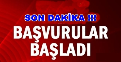 DİKKAT, BAŞVURULAR  BAŞLADI. 10 EYLÜL'DE SONA ERİYOR