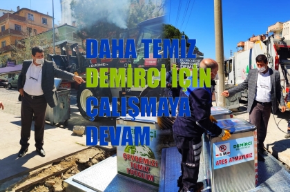 DEMİRCİ'DE YERALTI ÇÖP KONTEYNERLARI MONTAJINA BAŞLANDI